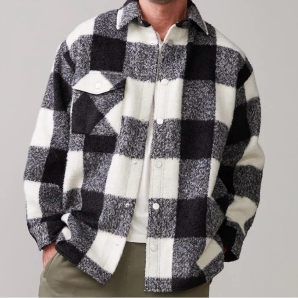 Monrow plaid flannel Shacket NWT